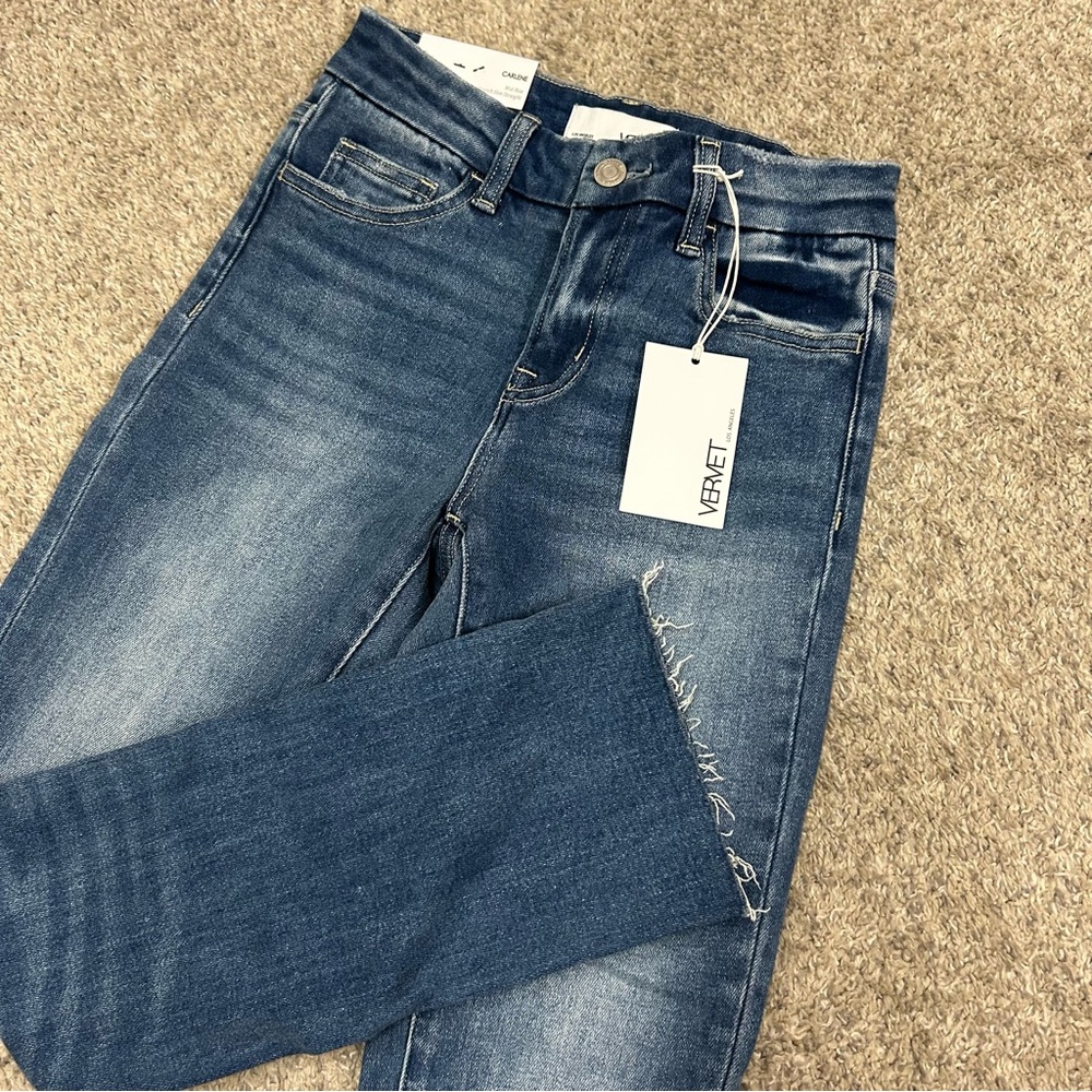 Vervet Carlene Jeans Women's Size 24 Mid Rise Stretch Slim Straight New w Tags